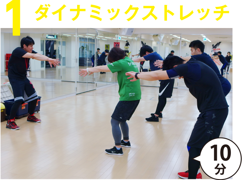 1.ダイナミックストレッチ
