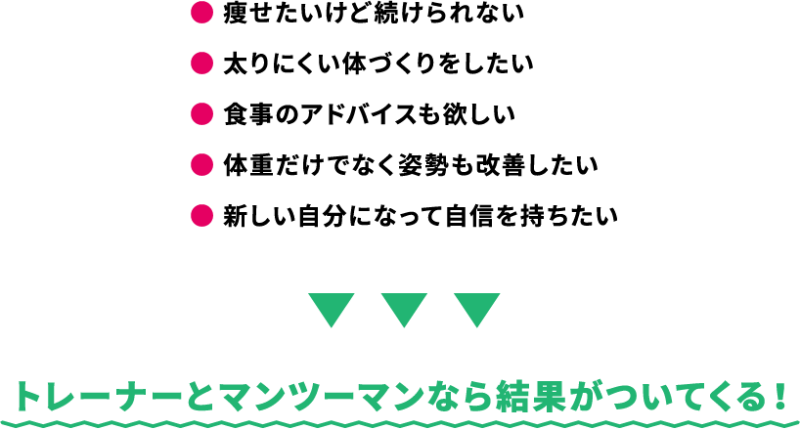 トレーナーとマンツーマンなら結果がついてくる